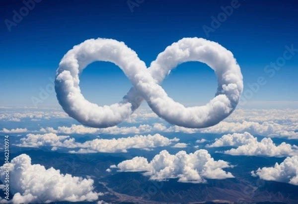 Fototapeta Clouds form the shape of an infinite symbol in the sky