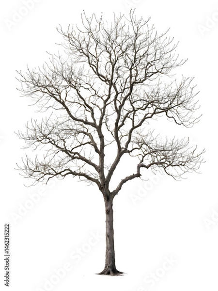 Obraz Dead tree isolated on a white background.