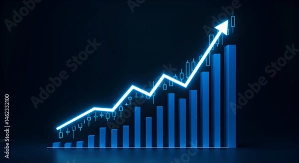 Obraz Business Growth with Increasing Graph