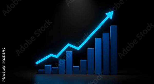 Obraz Business Growth with Increasing Graph