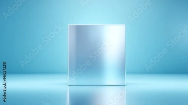 Fototapeta sleek empty podium with reflective surface in minimalistic setting