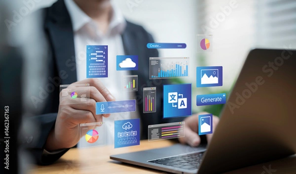 Fototapeta Smart Data Visualization with AI