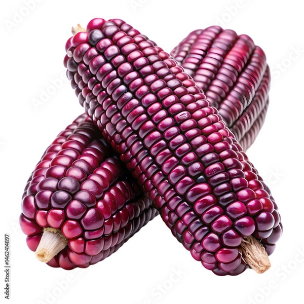 Obraz Purple Corn Fresh Organic Maize Black Corn Andean Corn isolated on transparent background