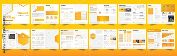 Obraz Company profile brochure template layout design, 24 pages corporate brochure design template, Minimal Business Brochure template design, layout template for company profile ,annual report
