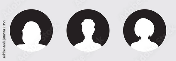 Fototapeta People group line icon set. Team of worker. User profile symbol. users profile collection. Persons symbol. Mans or male - stock vector