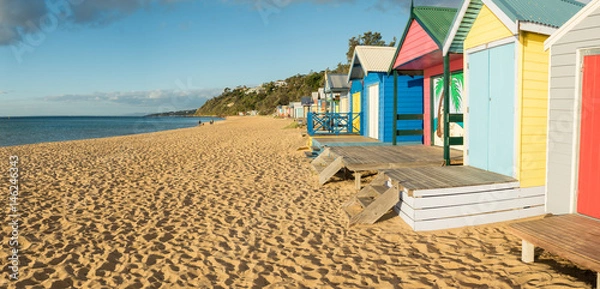 Obraz Colourful bathing boxes in Mornington on the Mornington Peninsula