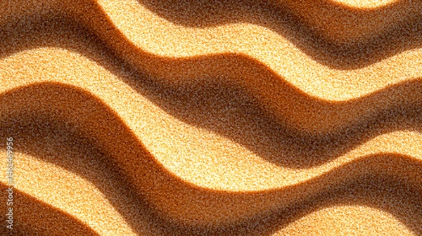 Fototapeta Textured Sand Waves Pattern in Golden Light