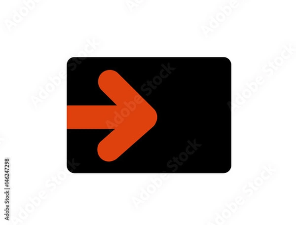 Fototapeta Black button with red arrow. 