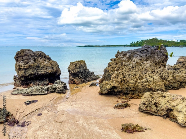 Obraz Dramatic sky day at sea on Boipeba Island in Bahia