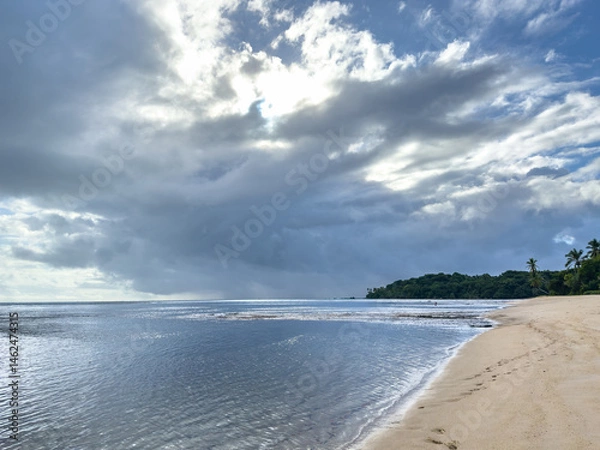 Obraz Dramatic sky day at sea on Boipeba Island in Bahia