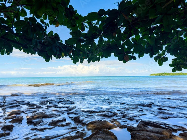 Obraz Bealtiful sky day at  sea on Boipeba Island in Bahia