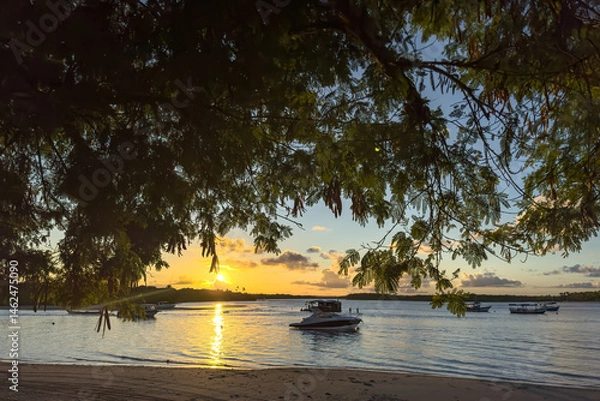 Obraz Sunny day at sea on Boipeba Island in Bahia