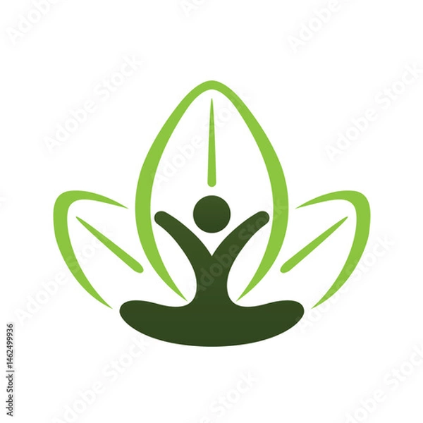 Obraz abstract body silhouette leaves logo vector symbol icon design 