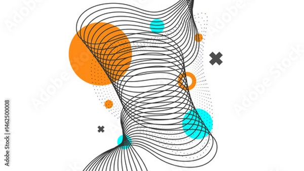 Fototapeta Abstract background minimal geometric presentation and wireframe communication