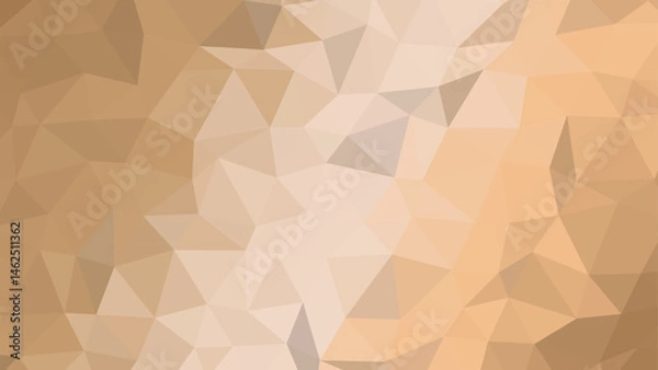 Fototapeta An abstract background with triangles. A beige abstract texture with pyramid tops. Mountain surface illustration in the shade of brown.