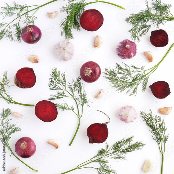 Obraz Food background pattern from vegetables.