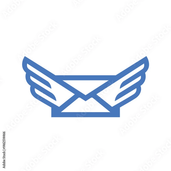 Obraz Creative Mail envelope wing logo vector symbol design icon