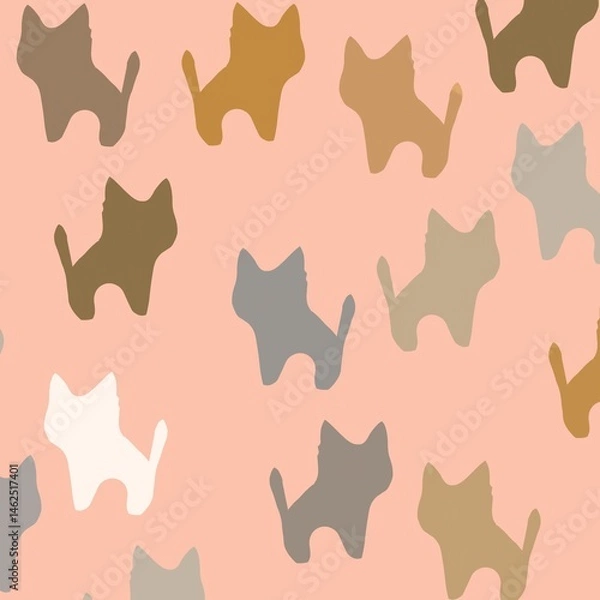 Obraz seamless background with cats, kitten