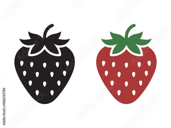 Obraz Two contrasting strawberry silhouettes for design elements