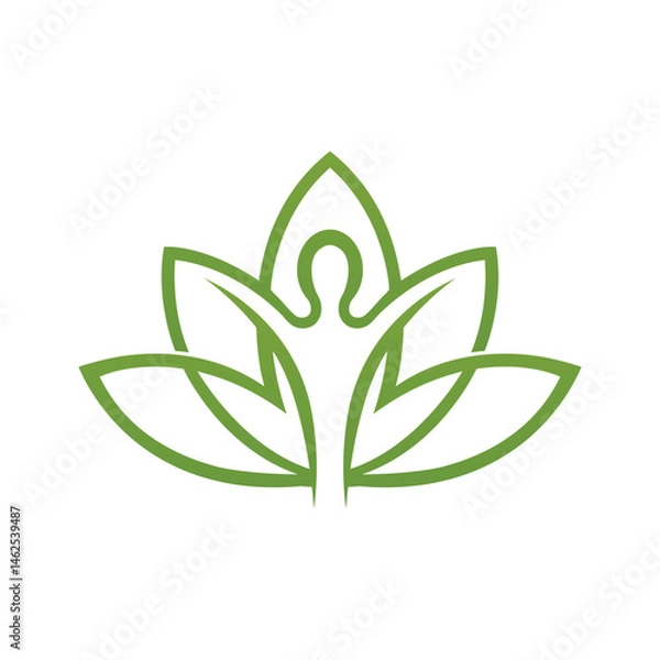 Obraz abstract body silhouette leaves logo vector symbol icon design 