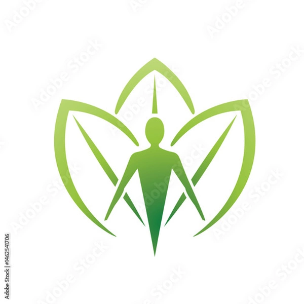 Obraz abstract body silhouette leaves logo vector symbol icon design 