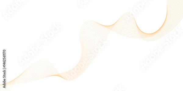 Fototapeta abstract vector orange wave lines on white background.