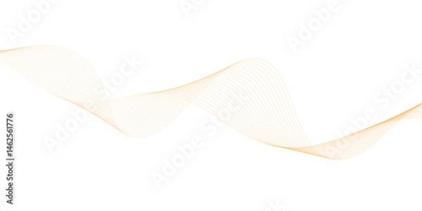 Obraz abstract vector orange wave lines on white background.