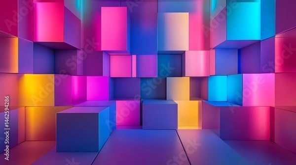 Fototapeta Colorful abstract geometric background