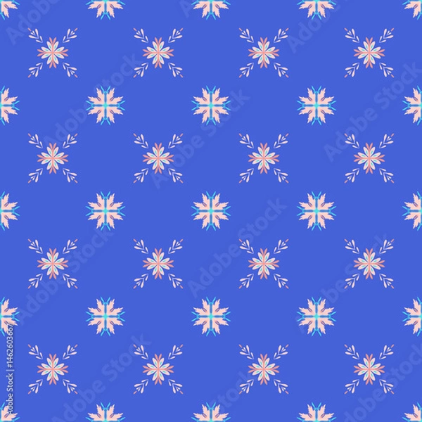 Obraz abstract tile template in Mediterranean style, seamless winter pattern.