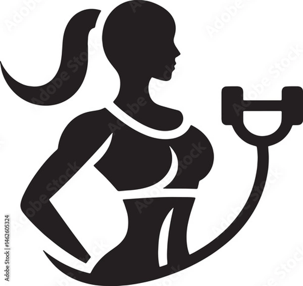 Fototapeta A healthy lifestyle is portrayed through a gym routine.