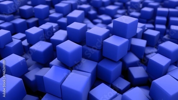 Fototapeta Abstract Blue Cubes 3D Background Texture
