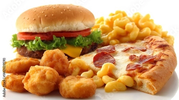 Fototapeta Fast Food, Full Focus, A Classic Combo in High Definition