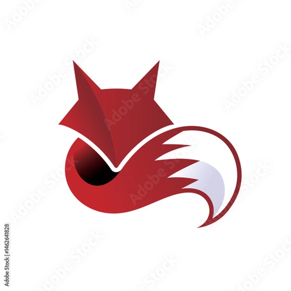 Obraz Creative fox silhouette logo vector symbol design icon 
