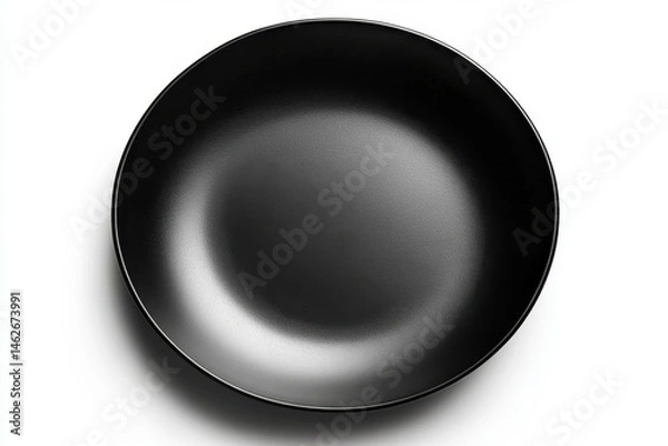 Fototapeta Black frying pan on white surface with sizzling vegetables and steam rising.