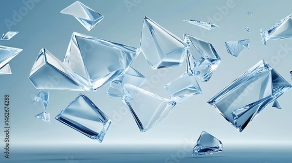 Obraz Shattered ice crystals abstract background