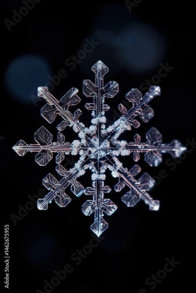 Fototapeta Shiny clear crystal snowflake