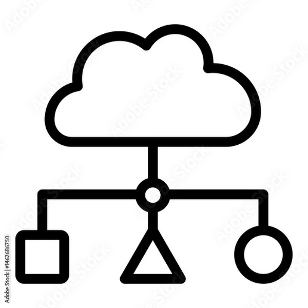 Fototapeta Load Balancer Vector Line icon Design