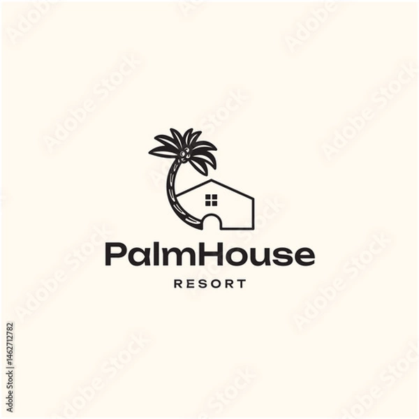 Fototapeta Palm House Logo Design Vector Template.