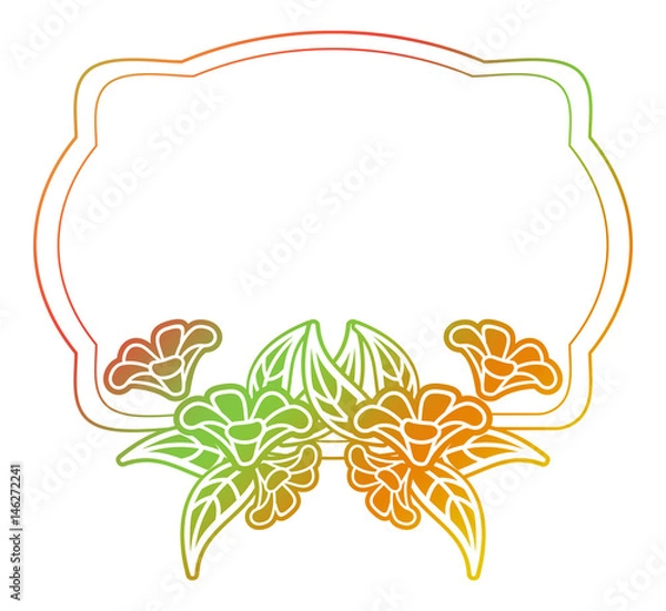 Fototapeta Beautiful gradient frame. Color silhouette frame for advertisements, wedding and other invitations or greeting cards. Raster clip art.