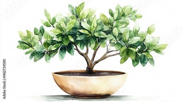 Fototapeta Elegant Watercolor Tree Illustration for Decorative Use in Design Projects