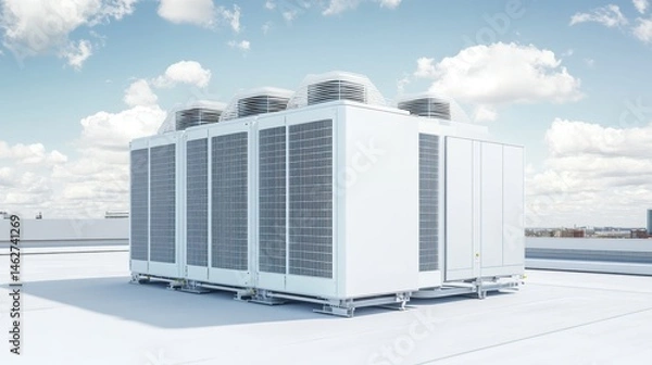 Obraz Rooftop hvac unit climate control system on building