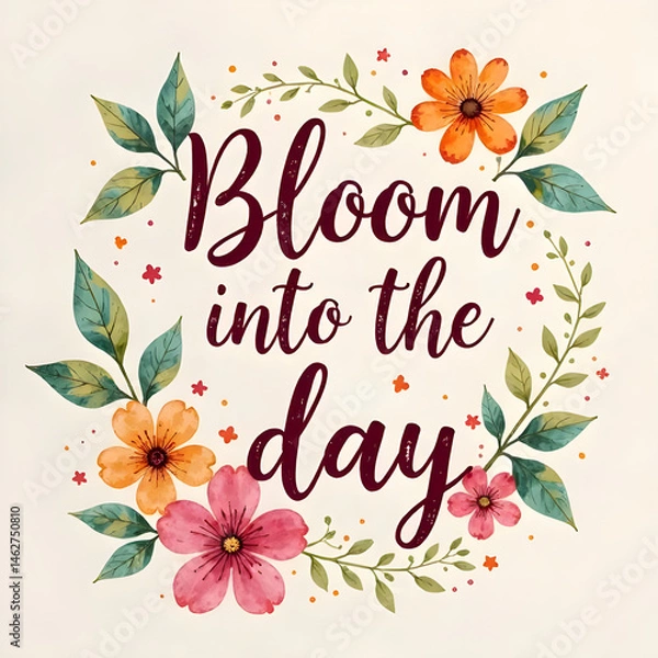 Fototapeta text="Bloom into the Day" 
