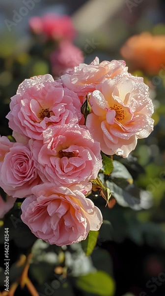 Obraz Eternal Elegance: A Captivating Symphony of Blush Pink Roses in Full Bloom