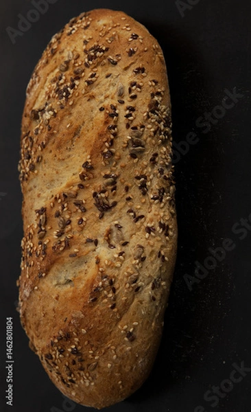 Fototapeta rustic multigrain bread on a wooden table