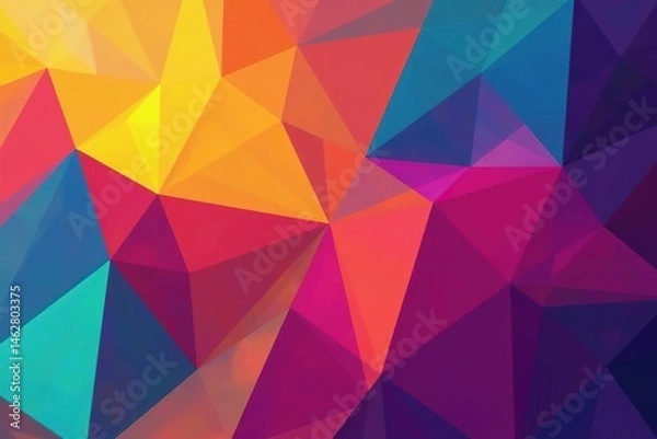 Fototapeta Abstract geometric shapes repeat in vibrant colors , bright, modern, angles