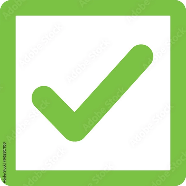Fototapeta Green check mark icon, approval and confirmation, checkmark