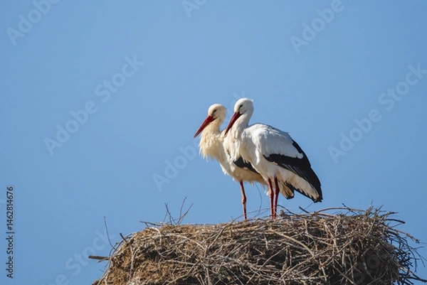 Obraz Weißstorchenpaar 35