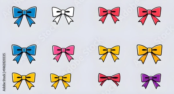 Fototapeta set of bows illustration vector