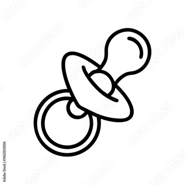Fototapeta Baby pacifier icon in minimalist style, icon, vector 