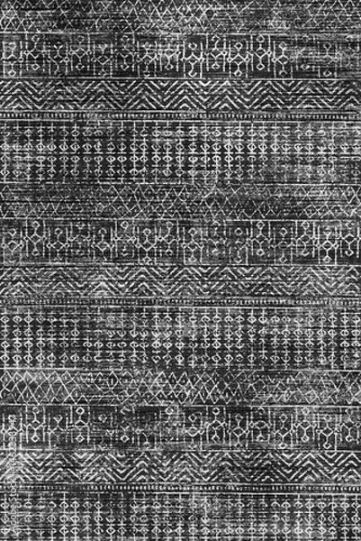 Fototapeta ethnic black and white grunge rug pattern